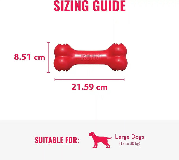 KONG Goodie Bone - Classic Durable Natural Rubber Dog Bone, Supports Mental Engagement - Treat Dispensing - Red - for Medium Dogs3