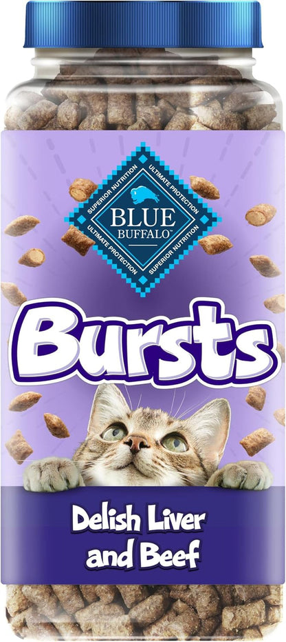 Blue Buffalo Bursts Paw-Lickin' Chicken Crunchy & Creamy Cat Treats, Great for Training, Made with Real Chicken Natural Cat Treats Enhanced with Vitamins, Minerals & Other Nutrients, Tub 12 Oz.12