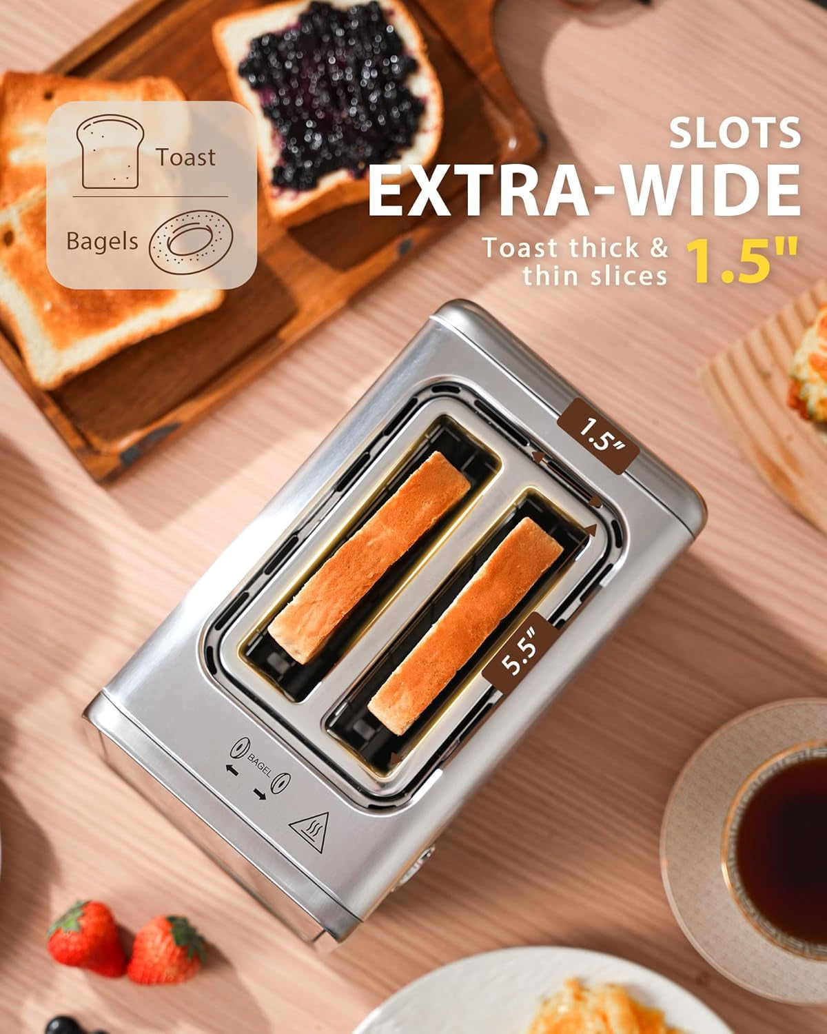 2-slice-touchscreen-toaster-with-digital-countdown-bagel-mode-1-5-wide-slots-single-side-toasting-bread-waffle-muffin-presets-memory-6-shade-settings-defrost-reheat