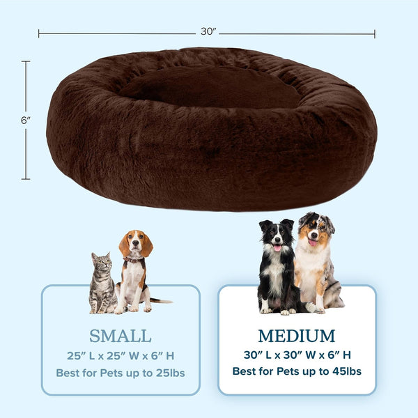 PETMAKER Dog Bed - Donut Pet Bed for Medium Pets - Dog Bed with Removable Washable Cover and Anti-Slip Bottom - Puppy Essentials (Dark Brown)3