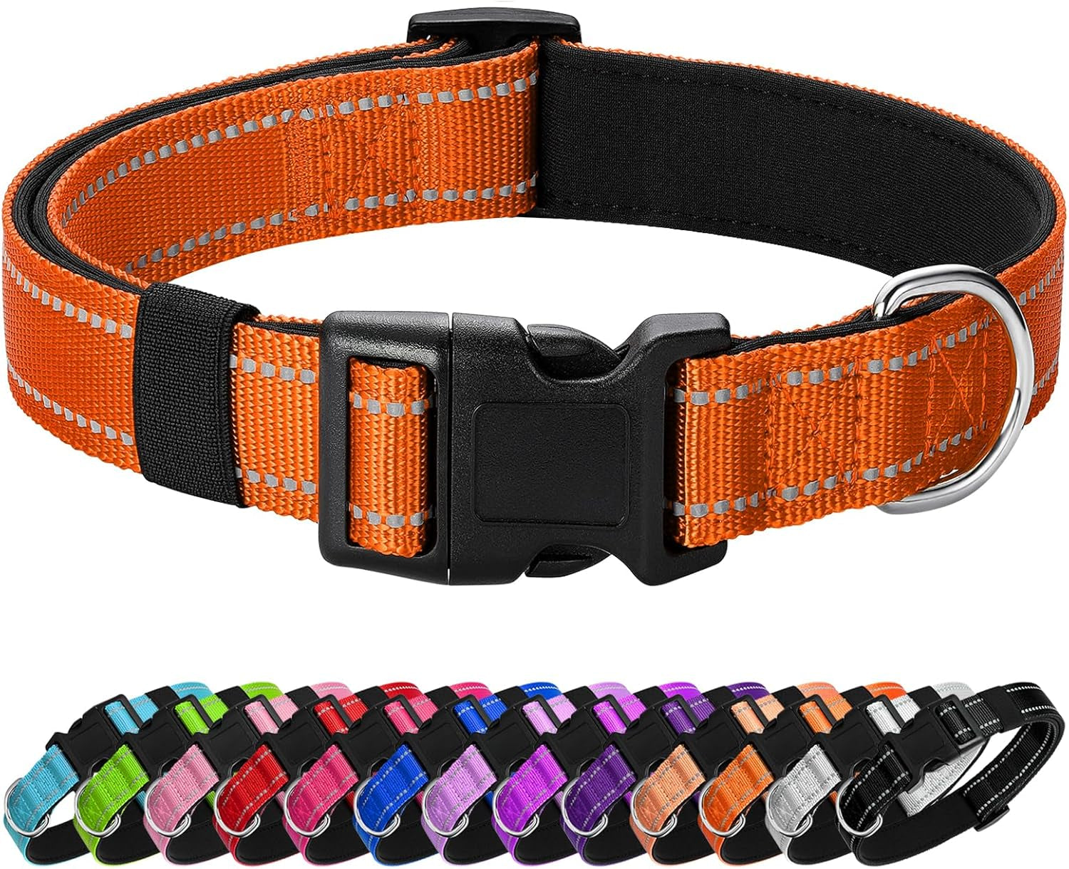 reflective-dog-collar-padded-with-soft-neoprene-breathable-quick-release-basic-dog-collars-for-medium-dogs-purple-girl