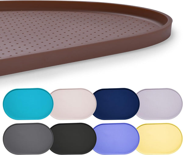 Hubulk 100% Waterproof Silicone Pet Feeding Mat with Raised Edge for Food and Water, Dog Bowl Mats, Cat Bowls Placemat with High Lip Protects Floor for Cats and Dogs (Gray, 19" L X 12" W)15