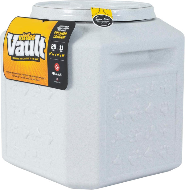 Gamma2 Vittles Vault Pet Food Storage Containers - Sealed Dog and Cat Food Storage Container, Fits up to 25Lbs, Made in the USA - [12"L X 13.75"H] | Made in USA, 12 Inch Long by 13.75 Inch Tall, Airtight Lid Keeps Kibble Fresh and Pests Out, a Durable Pantry Bin Design1