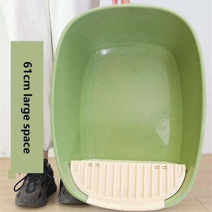 Pet Supplies, Enclosed Cat Litter Box for Large Cats, High Sided XL with Scoop(Green,Medium)3