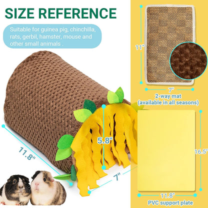 Guinea Pig Hideout, Fleece Tunnel House Small Pet Cage Accessories | Soft Play & Sleep Small Animal Hideout Tube, Cozy Bed Nest for Hamster Rat Chinchilla Hedgehog2
