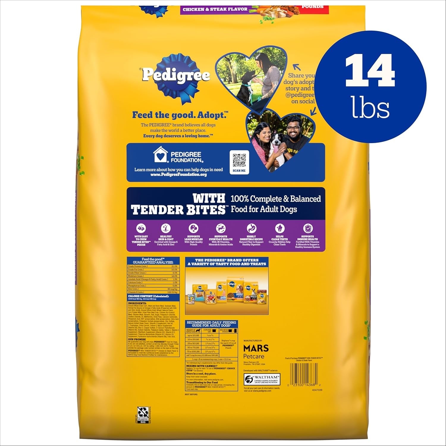 pedigree-tender-bites-dry-dog-food-chicken-steak-14-lb-easy-to-chew-two-textured-kibble-natural-fiber-for-healthy-digestion-36-vitamins-minerals-natural-flavors-only