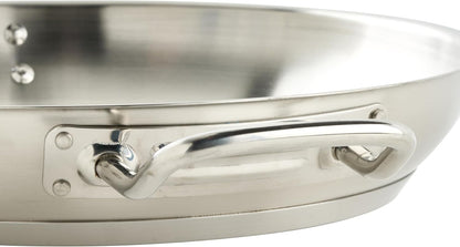 Winco 12" Stainless Steel Fry Pan with Helper Handle | Dishwasher Safe, Induction Compatible, Even Heat Distribution, Helper Handle, Great for Sauteing, Searing and Frying8