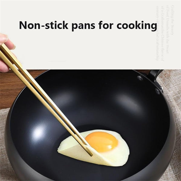 2025 New Uncoated Iron Pan, 8/10/12 in Japanese Hand-Forged Non-Stick Iron Pan without Coating, Durable and Rust-Free for Cooker Gas Stir Fry Pans round Bottom with Lid (A#,8 IN)7