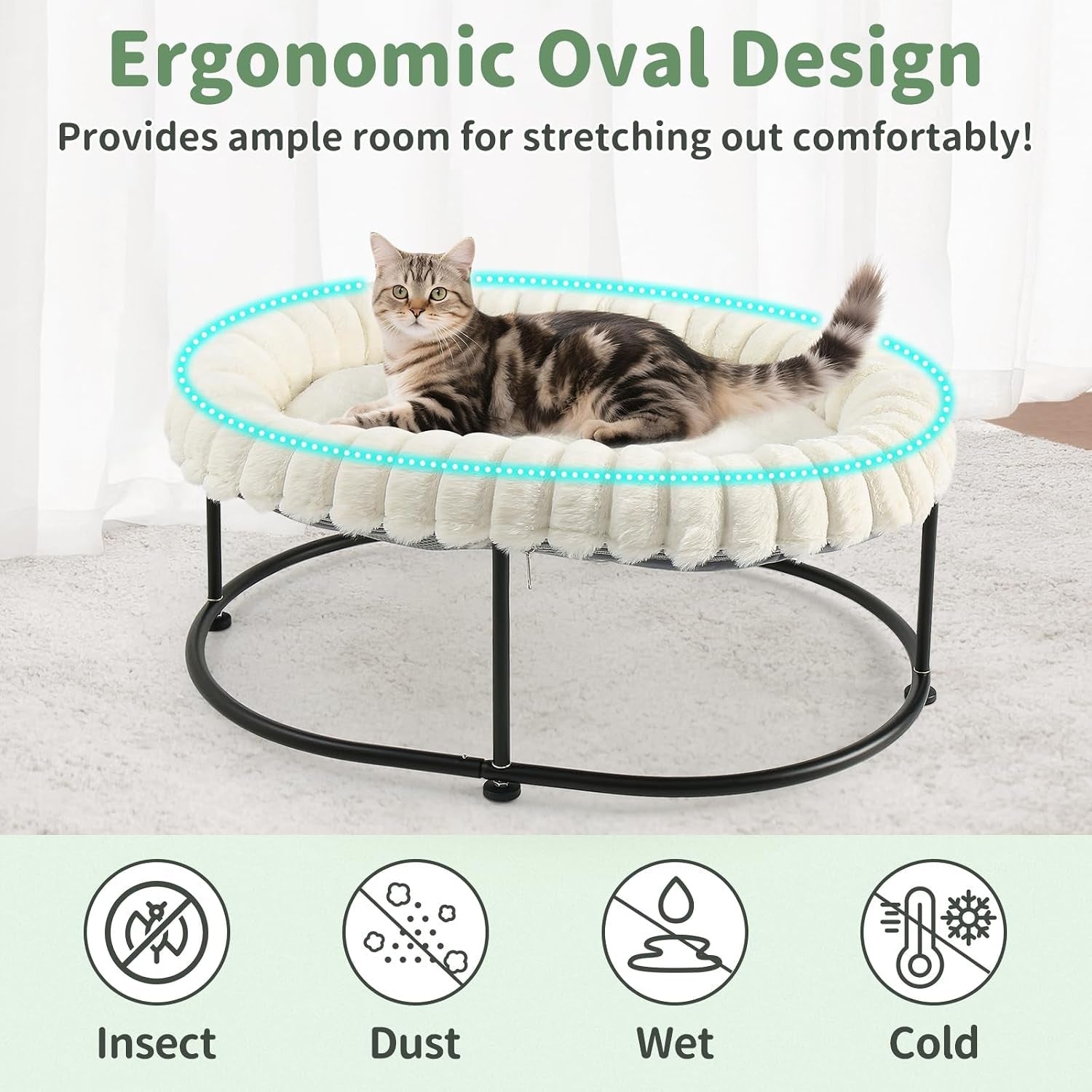 sunhoo-elevated-cat-bed-for-indoor-cats-raised-kitten-hammock-large-high-puppy-cot-off-floor-self-supporting-small-pet-chair-with-metal-frame-washable-cushion-easy-assembly-23-17-8-3-in-white