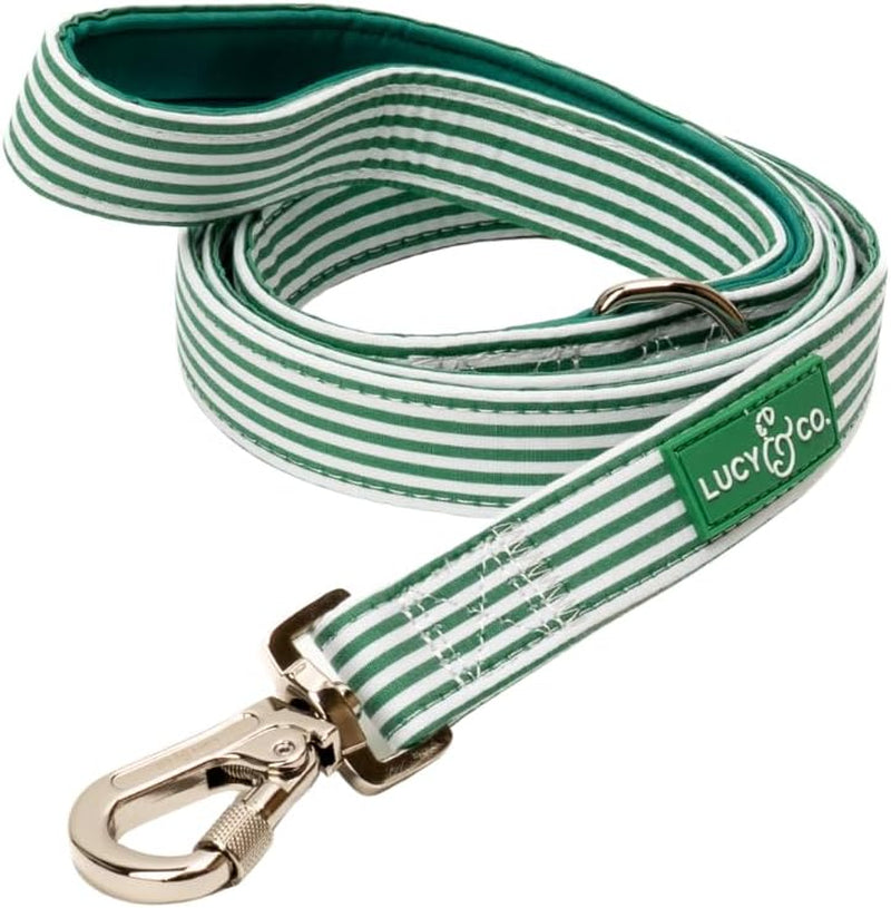 lucy-co-cheery-cherries-designer-dog-leash-for-small-to-large-dogs-padded-handle-for-comfort-large-red-gingham-cherries-5-foot