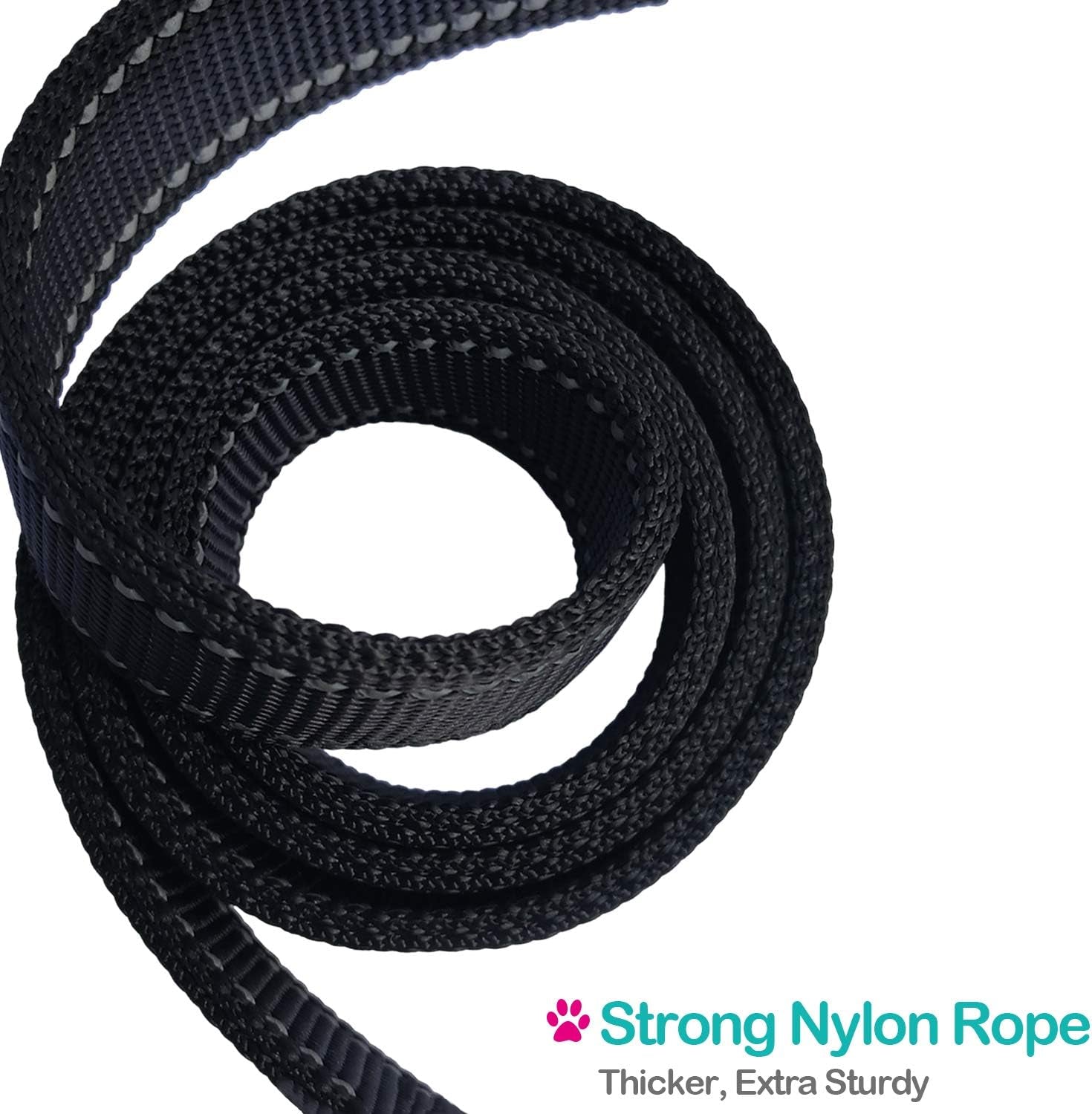 short-dog-leash-traffic-padded-handle-heavy-duty-short-nylon-dog-lead-for-training-control-reflective-threads-pet-leashes-for-large-dogs-and-medium-dogs-12-inch-black
