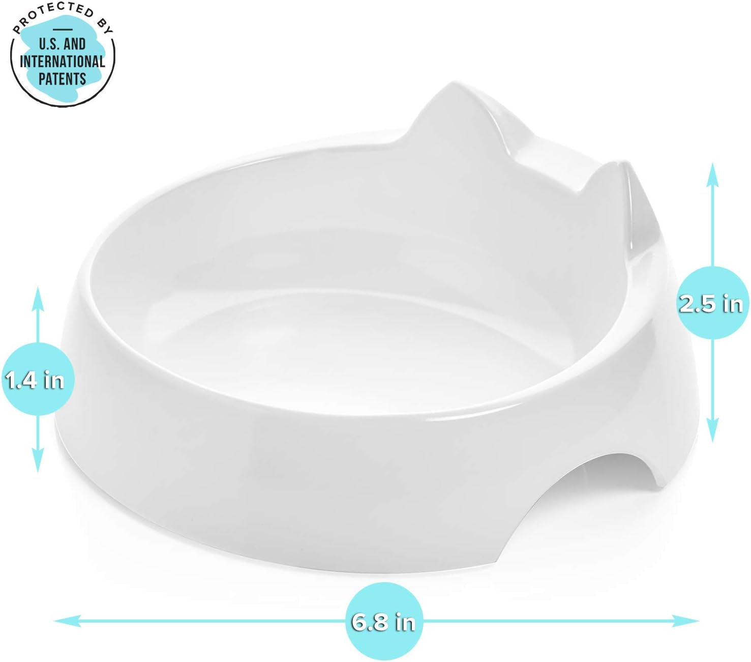 catguru-whisker-stress-free-cat-water-bowl-reliefs-whisker-fatigue-wide-cat-dish-non-slip-pet-feeding-bowl-shallow-pet-food-water-bowls-non-skid-bowls-for-cats-marshmallow