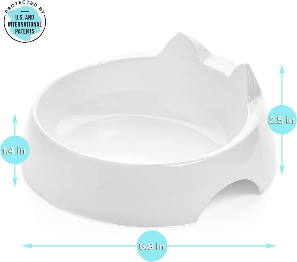 Catguru Whisker Stress Free Cat Water Bowl, Reliefs Whisker Fatigue, Wide Cat Dish, Non Slip Pet Feeding Bowl, Shallow Pet Food Water Bowls, Non Skid Bowls for Cats (Marshmallow)3