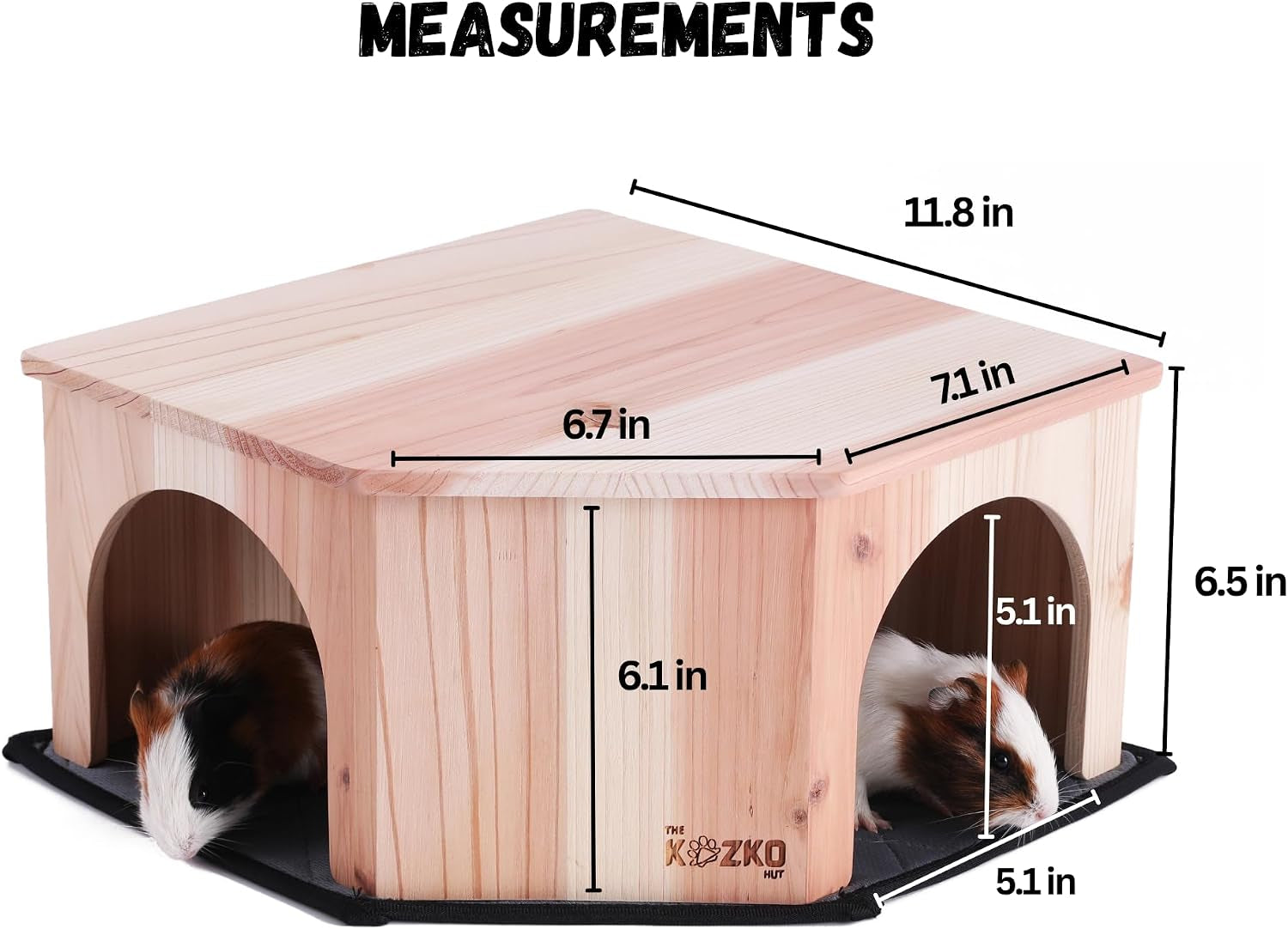 wooden-guinea-pig-corner-hideout-hidey-for-chinchilla-rat-and-hedgehog-with-pee-pad-fully-assembled-dual-entrances-guinea-pig-accessories-by-the-kozko-hut