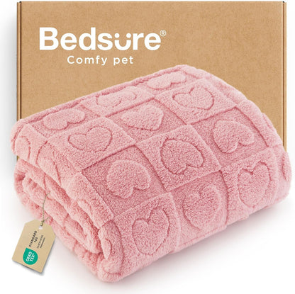 Bedsure Dog Blanket for Small Dogs Puppy Cats with Soft Fleece 25X35 White | 300GSM Fuzzy Jacquard Doggy Kitten Blanket Washable for Crate Cage, Pet Bed, Indoor Cats, Puppy Essentials, Cute Dog Gift13