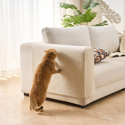 SHENGOCASE Cat Scratch Pad Couch Sofa Armrest Protector, Scratcher Cover for Couch Corner, Carpet Scratching Post, Grey(7.9")10