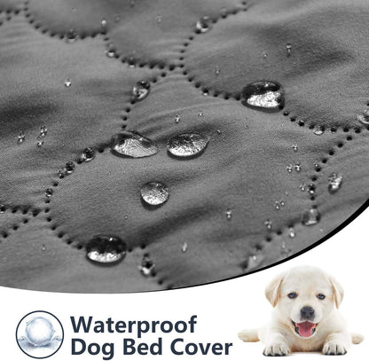 CHHKON Dog Blankets for Couch Protection Waterproof Dog Bed Covers Pet Blanket Furniture Protector (Grey+Beige, 82"X120")4