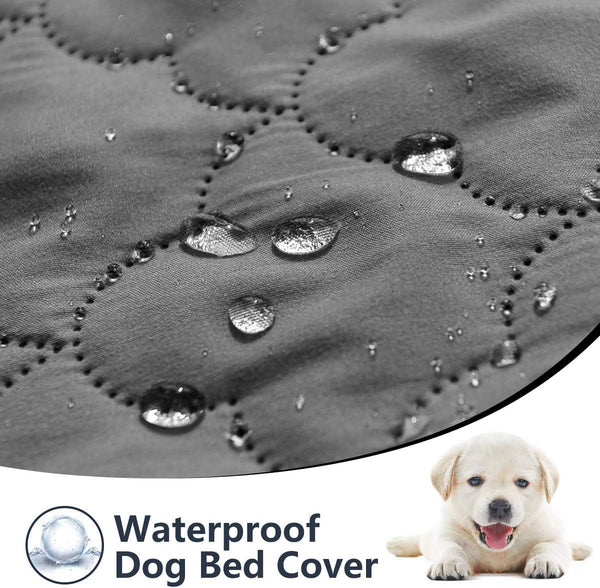 CHHKON Dog Blankets for Couch Protection Waterproof Dog Bed Covers Pet Blanket Furniture Protector (Grey+Beige, 82"X120")4