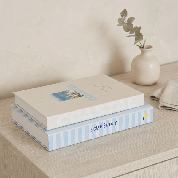 Beautiful Decorative Books - Set of 2 Coastal Boxes for Coffee Table Decor | Aesthetic Fake/Faux Books for Modern Home Decoration - Coastal Room Decor for Bookshelf or Mantel, Photo Storage/Keepsake Box1