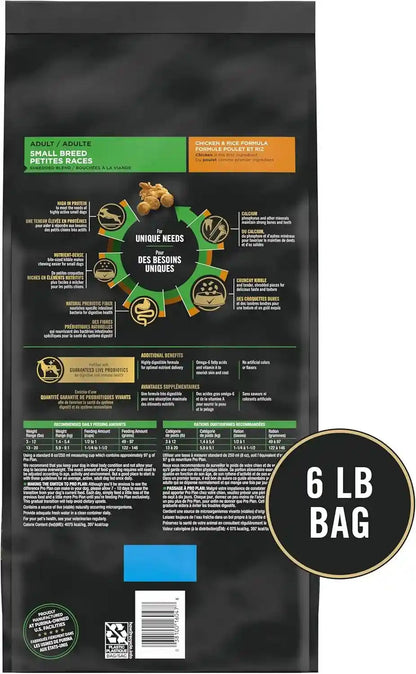 Purina Pro Plan Small Breed Dog Food with Probiotics for Dogs, Shredded Blend Chicken & Rice Formula - 6 Lb. Bag9