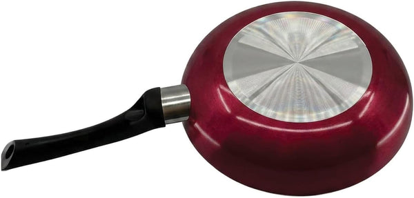 20-Piece Ceramic Metallic Cookware Set, Nonstick - Ruby | 20-Piece Cookware Set with Ceramic Nonstick Interiors, Glass Lids, Utensils, Strainer, Pads, and Griddle Pan.6
