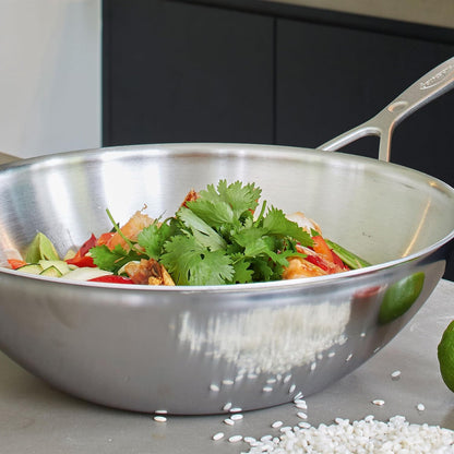 Industry 5-Ply 5-Qt Stainless Steel Flat Bottom Wok5