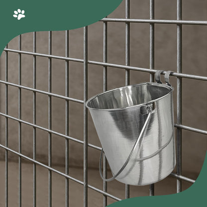 Advance Pet Products 4 Quart Stainless Steel Bucket with Dual Hook | Perfectly Fits on Kennels, Cages and Critter Crates | Heavy Duty Bucket for Pets Cleaning & Food Prep - Flat Sided Pail6