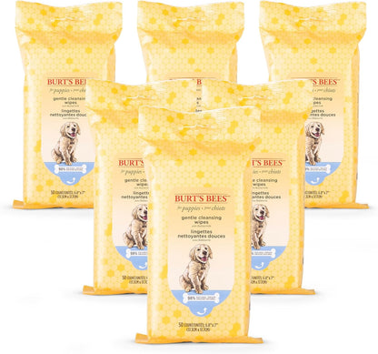 Burts Bees for Pets Gentle Cleansing Puppy Wipes, Buttermilk, 50 Count | Buttermilk Formula, Hypoallergenic, 98% Natural Origin, Gentle Cleansing and Conditioning12