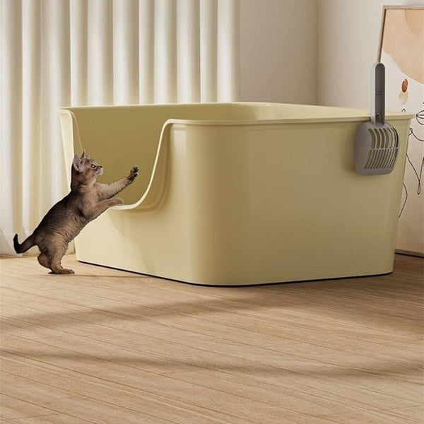 Pet Supplies, Large Anti,Splash Litter Box with High Sides, Easy Clean Cat Pan Includes Scoop(Gray)4