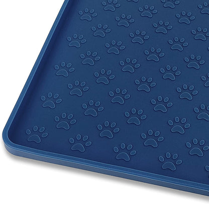 Ptlom Pet Placemat for Dog and Cat, Mat for Prevent Food and Water Overflow, Suitable for Small, Medium and Big Pet, 18" 12", Grey, Silicone27