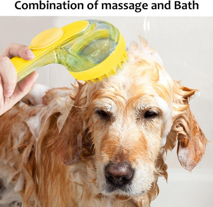 (6 Pcs) ELEGX Pet Grooming Bath Massage Brush with Soap and Shampoo Dispenser Soft Silicone Bristle for Long Short Haired Dogs Cats Shower2