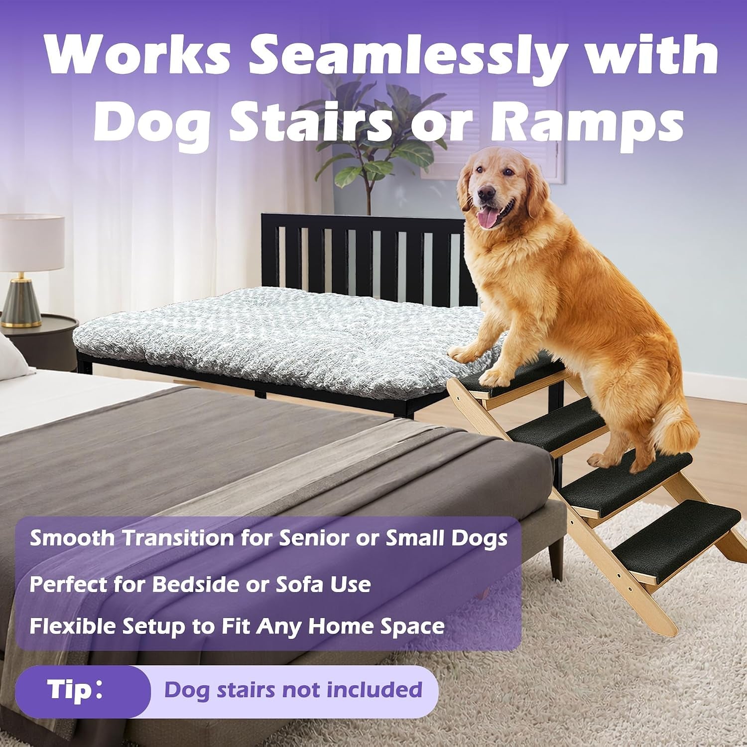 beside-dog-bed-adjustable-height-dog-bunk-beds-47x-31-metal-dogs-bed-frame-with-cushion-x-large