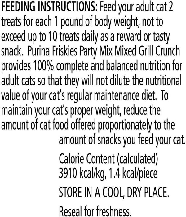 Friskies Party Mix Cat Treats Chicken Mixed Grill Crunch, Beef and Salmon, 2.1 Oz4
