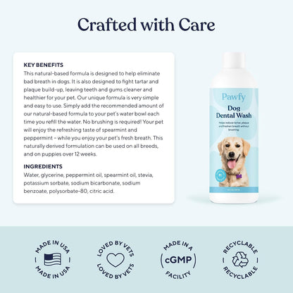 Pawfy Dog Breath Freshener with Specialized Dental Care Formula | Dog Teeth Cleaning & Mouthwash | Helps Freshen Dogs Breath with Easy Water Additive | Supports Plaque and Tartar Control4
