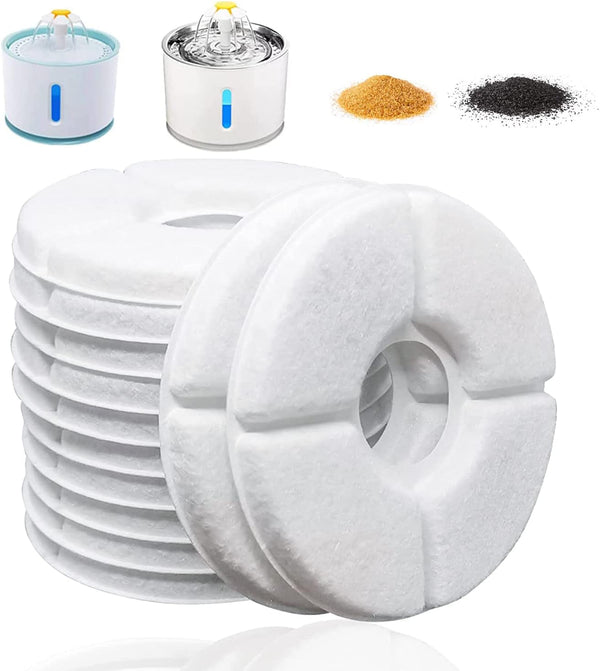 4/12/16 Pack Cat Water Fountain Filters, Cirfifth Triple Filtration System Pet Cat Fountain Filter Replacement for 84Oz/2.5L Automatic Cat Fountain (12 Pack)1