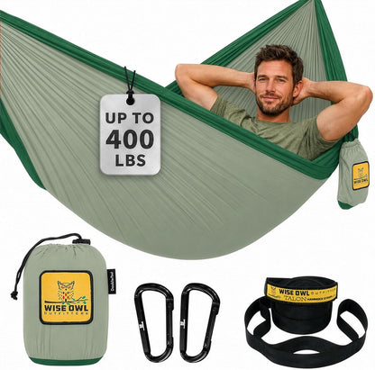 Camping Hammock – up to 500Lbs Portable Hammock with Tree Straps - Travel, Backpacking, Hiking, Outdoors Camping Gear - Single or Double1