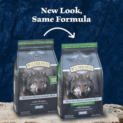 Blue Buffalo Wilderness with Chicken High Protein Grain Free Dry Dog Food for Adult Dogs, 34% Protein, Supports Immunity with Antioxidant-Rich Lifesource Bits, 4.5 Lbs.3