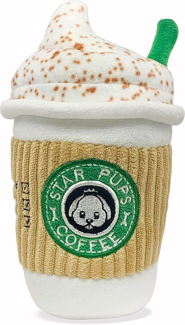 Nestpark Parody Star Pups Coffee Dog Toy Pup'Kin Spice Latte - Funny Plush Squeaky Crinkle Dog Toys for Medium, Small and Large for Dog Birthday1