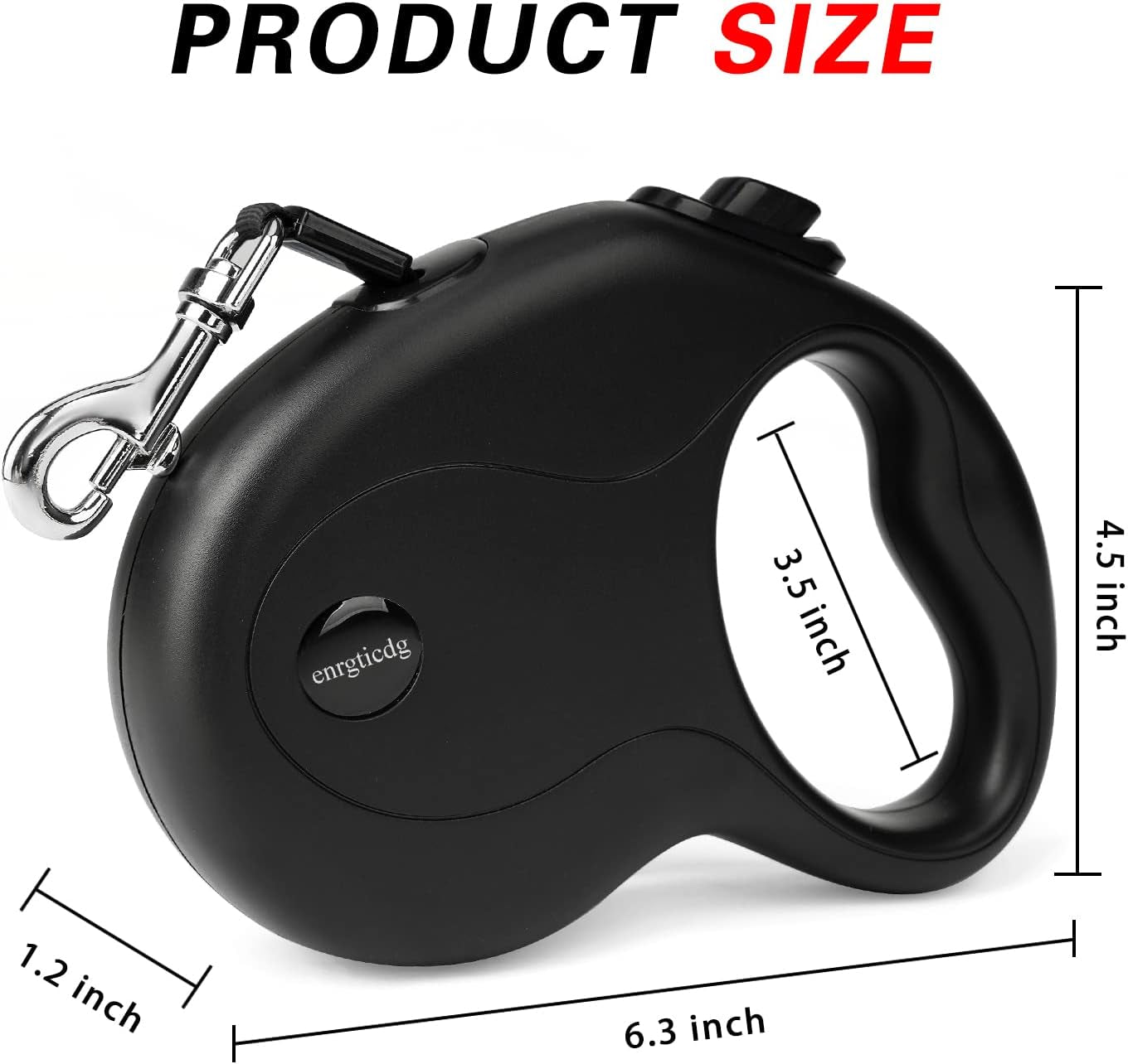 enrgticdg-16ft-retractable-dog-leash-light-weight-leash-for-small-to-medium-dogs-cats-up-to-50lbs-stainless-steel-spring-strong-nylon-tape-tangle-free-one-handed-brake-black