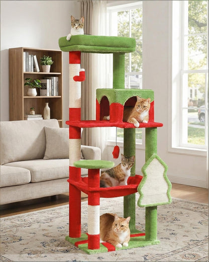MUTTROS Mushroom Cat Tree Tower with Removable Scratcher, Large Hammock, Condo, Perch, 3 Sisal Posts – Multi-Level Cat Tree for Indoor Cats, Cute Cat Tower for Small Space Homes25