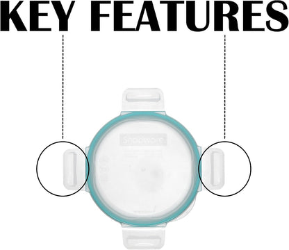 7201R-PC (4-Cup) Clear Lid with Teal Gasket (2-Pack) - Made in USA | Bpa-Free Construction | Freezer Safe | Top-Rack Dishwasher Safe | Reusable Design | Snap-Lock | Airtight Configuration4
