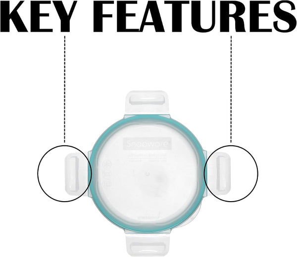 7201R-PC (4-Cup) Clear Lid with Teal Gasket (2-Pack) - Made in USA | Bpa-Free Construction | Freezer Safe | Top-Rack Dishwasher Safe | Reusable Design | Snap-Lock | Airtight Configuration4