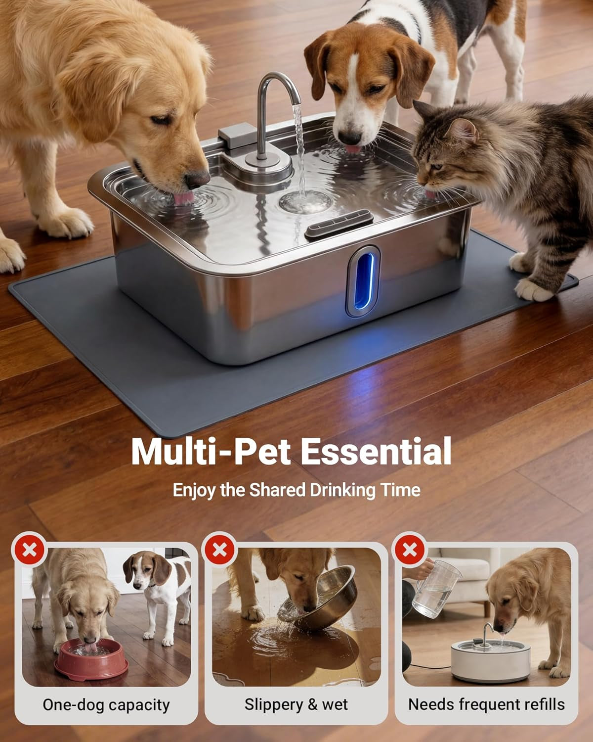 12l-3-17gal-dog-water-fountain-with-silicone-mat-3-filters-stainless-steel-multi-pet-water-dispenser-quiet-automatic-dog-water-bowl-dispenser-with-visible-window-alert-light-for-large-dogs-cats