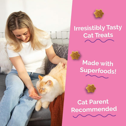 Fruitables Cat Treats - Crunchy - Salmon, Tuna, Chicken - 2.5 Oz (3 Pk) | Low Calorie, Crunchy Training Biscuits with Pumpkin Superfoods - Wheat Corn, Soy Free - USA Made9