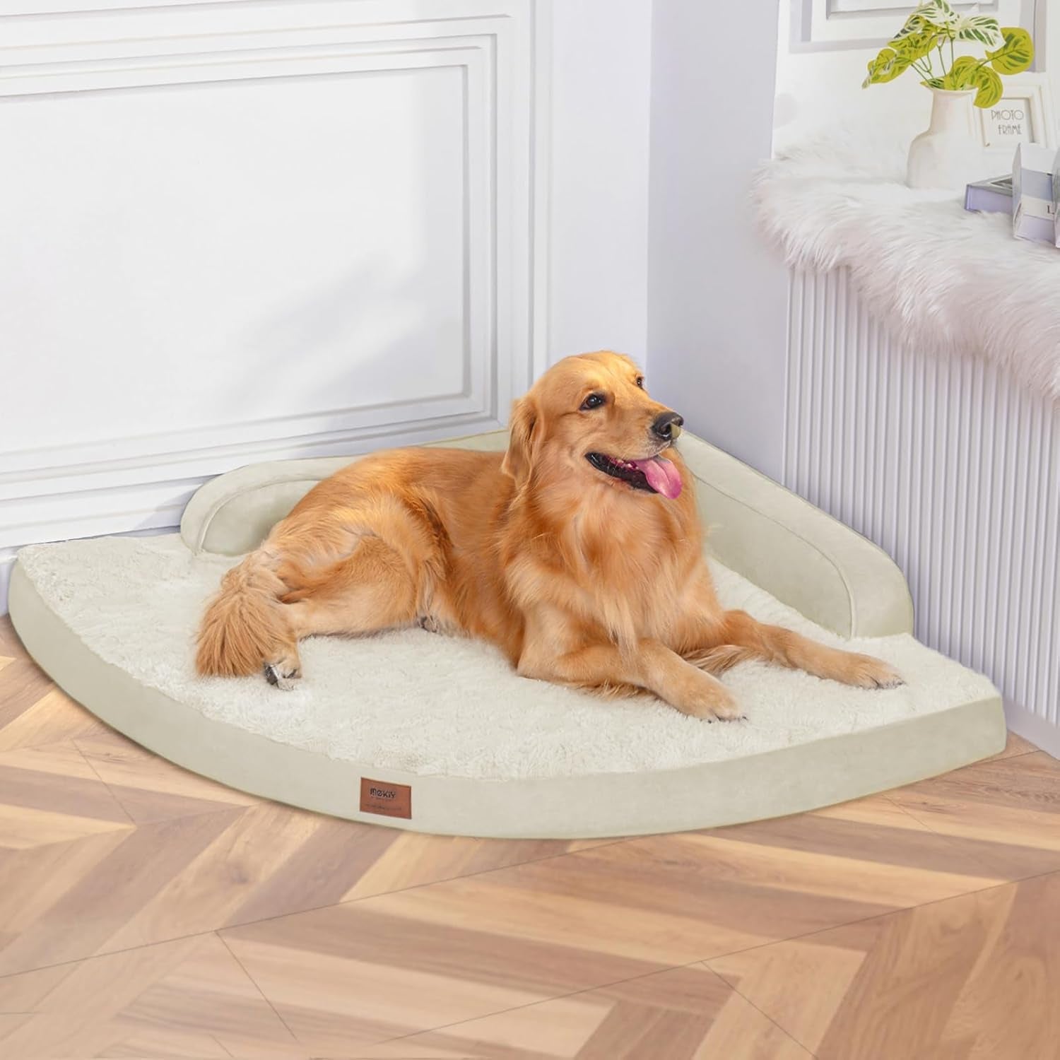mekiy-orthopedic-waterproof-dog-bed-with-sides-for-extra-large-sizes-dogs-egg-crate-foam-waterproof-liner-anti-slip-bottom-space-saving-perfect-for-corners-and-sofa-edges-40-x-40-inch
