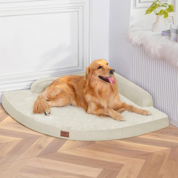 MEKIY Orthopedic Waterproof Dog Bed with Sides for Extra Large Sizes Dogs | Egg Crate Foam, Waterproof Liner, Anti-Slip Bottom, Space-Saving, Perfect for Corners and Sofa Edges, 40 X 40 Inch21