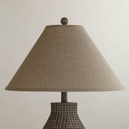 Pre-Assembled Laine Fine Extra Large Burlap Empire Shade 6X19X12 (Spider) | 6" Top X 19" Bottom X 10.5" High X 12" Slant Replacement for Table + Floor Lamps Harp + Finial2