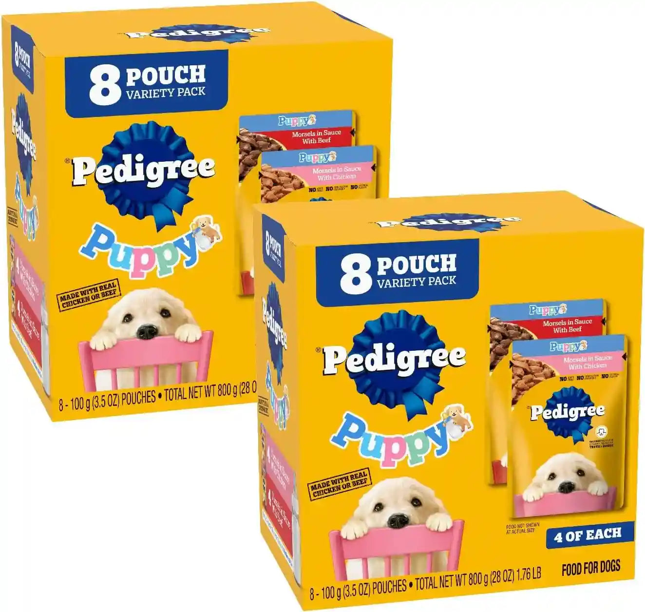 pedigree-puppy-morsels-wet-dog-food-pouch-chicken-3-5-oz-16-count-steam-cooked-high-quality-animal-protein-dha-brain-support-calcium-for-teeth-bones-topper-or-complete-meal