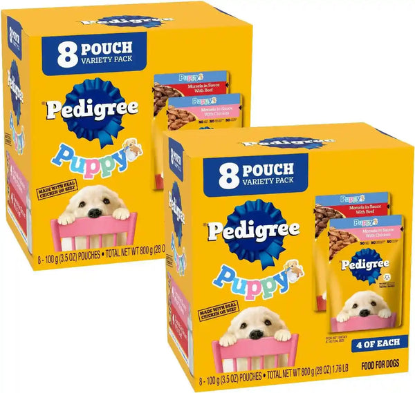 Pedigree Puppy Morsels Wet Dog Food Pouch, Chicken, 3.5 Oz, 16 Count | Steam Cooked, High Quality Animal Protein, DHA Brain Support, Calcium for Teeth & Bones, Topper or Complete Meal13