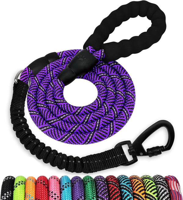 Long Dog Leash 15 FT: Heavy Duty Rope Leashes for Dogs Training with Swivel Lockable Hook Reflective Threads Bungee and Padded Handle - Dog Lead for Large Small Medium Dogs outside Walking Hiking28
